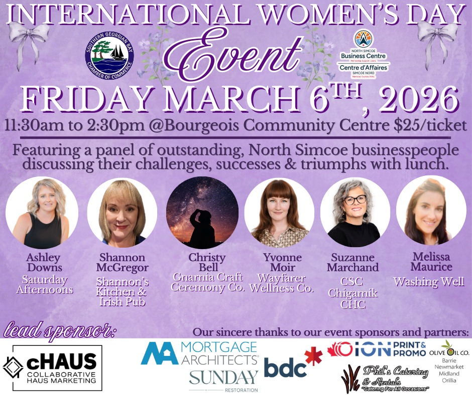 Event poster showing all speakers for the international women's Day Event